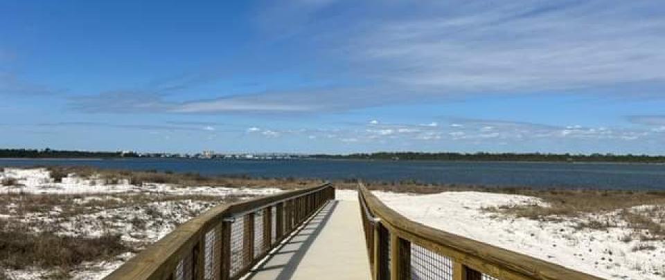 boardwalk leading to the ocean 