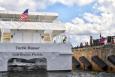 Residents greet arriving ferries