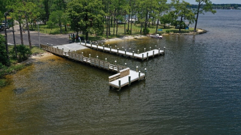 a dock and boat ramp